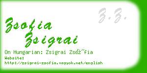 zsofia zsigrai business card